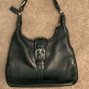 Black Leather Coach Hobo